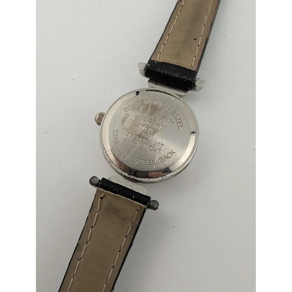 Vintage Watch-It Watch Women's Abalone Dial Faux Leather 6.5